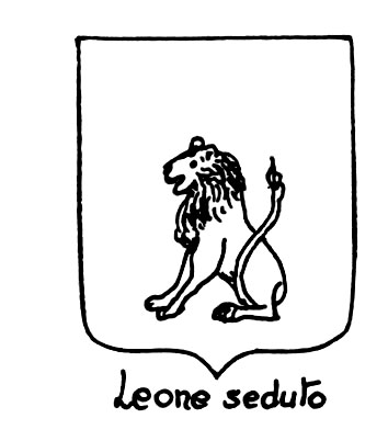 Image of the heraldic term: Leone seduto